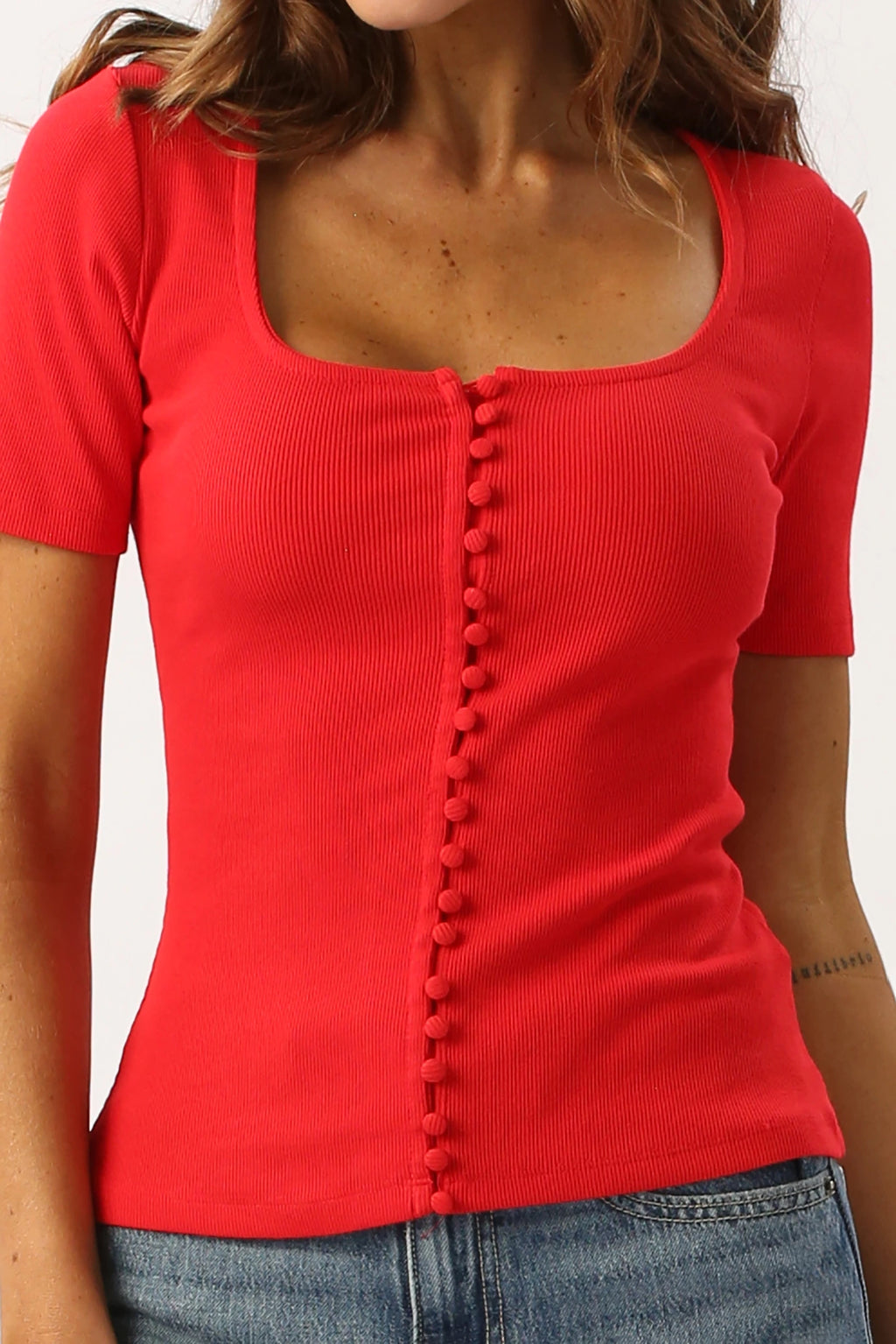 Blusa De Manga Con Botones
