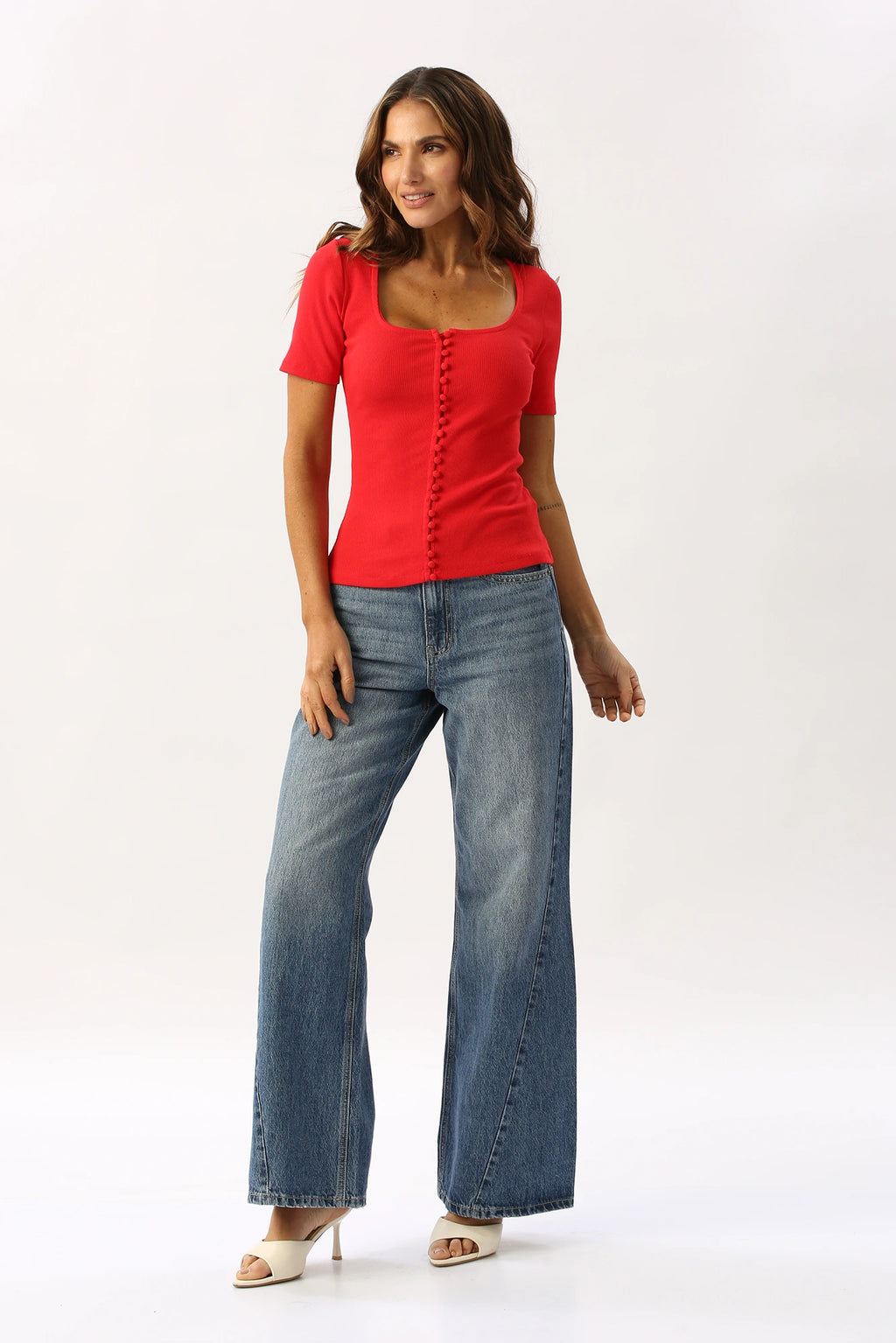 Blusa De Manga Con Botones