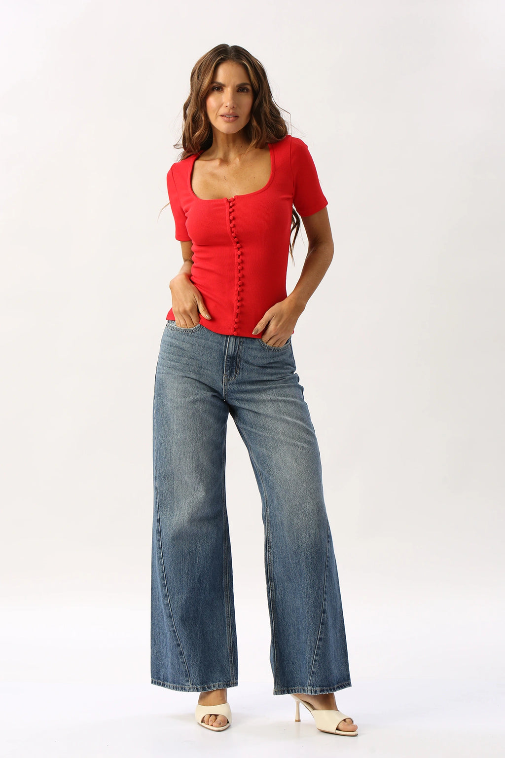 Blusa De Manga Con Botones