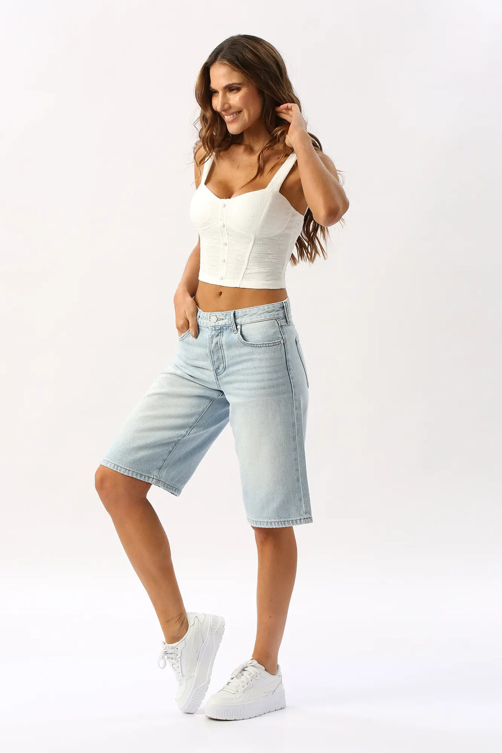 Corset Crop Con Botones