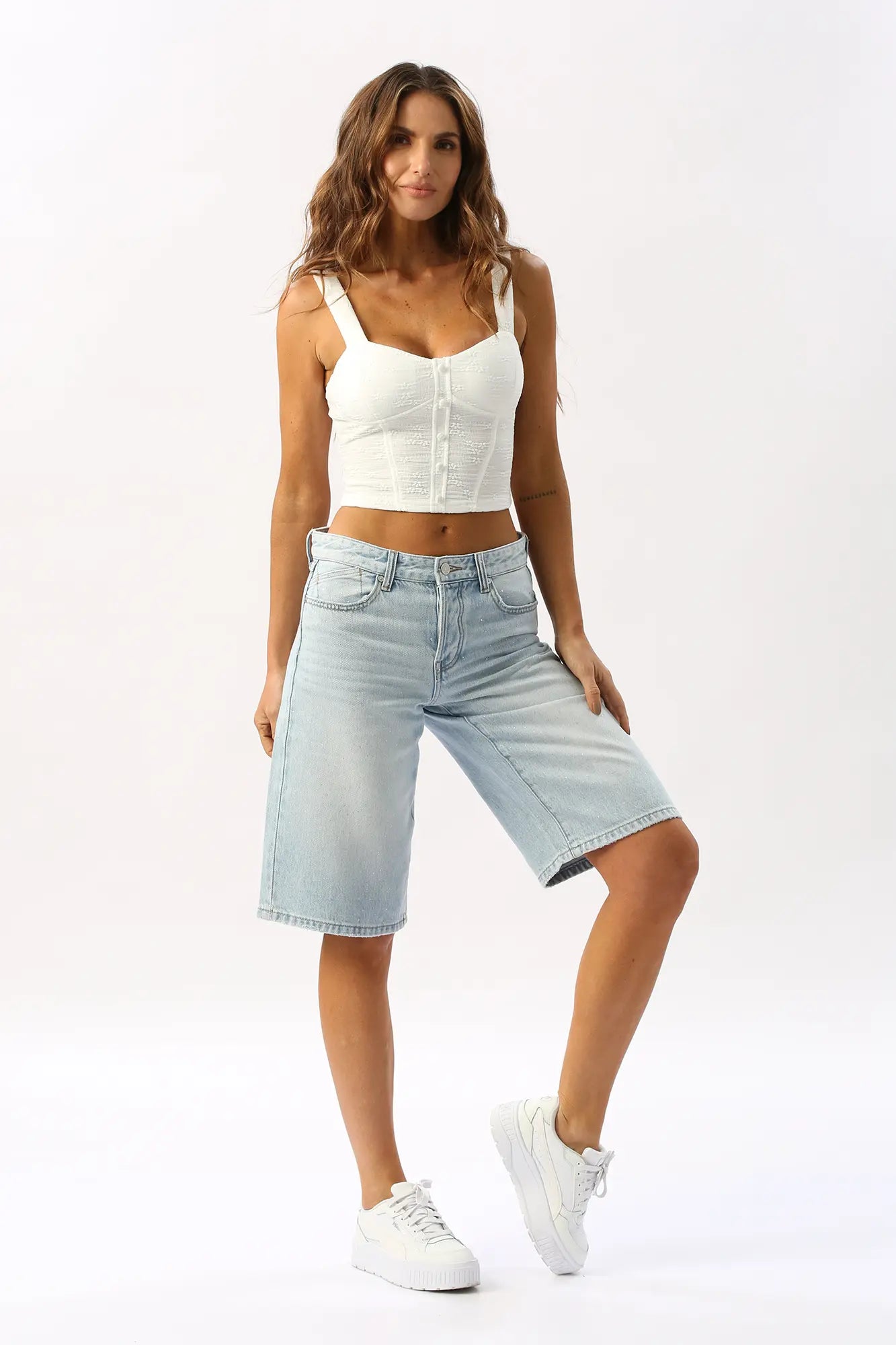 Corset Crop Con Botones