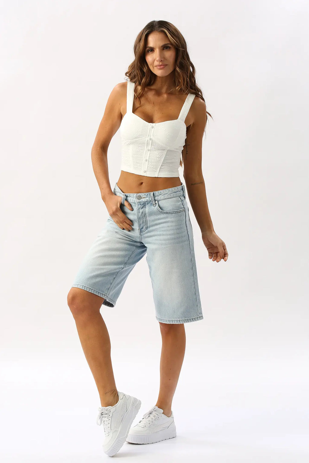 Corset Crop Con Botones
