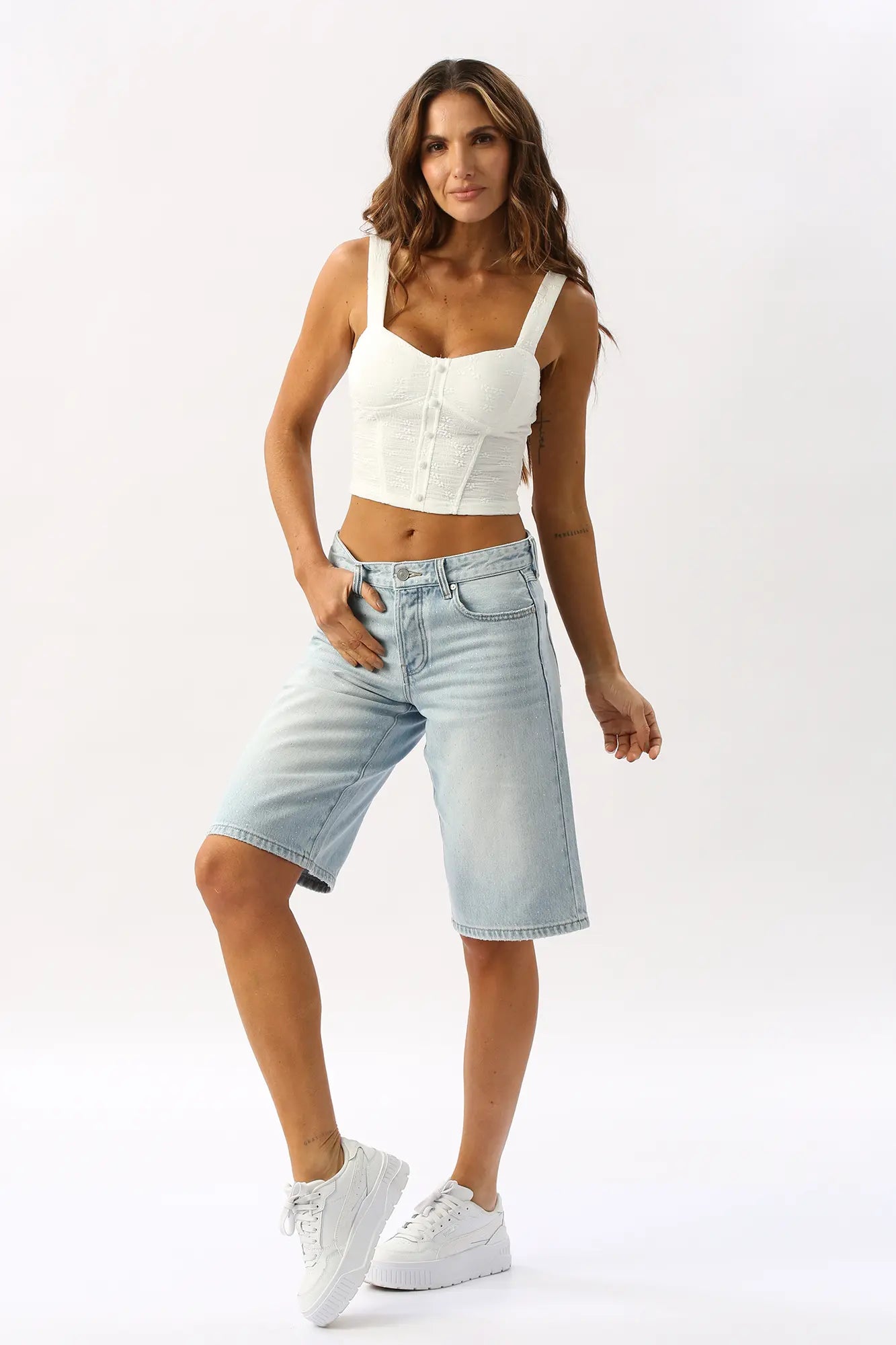 Corset Crop Con Botones