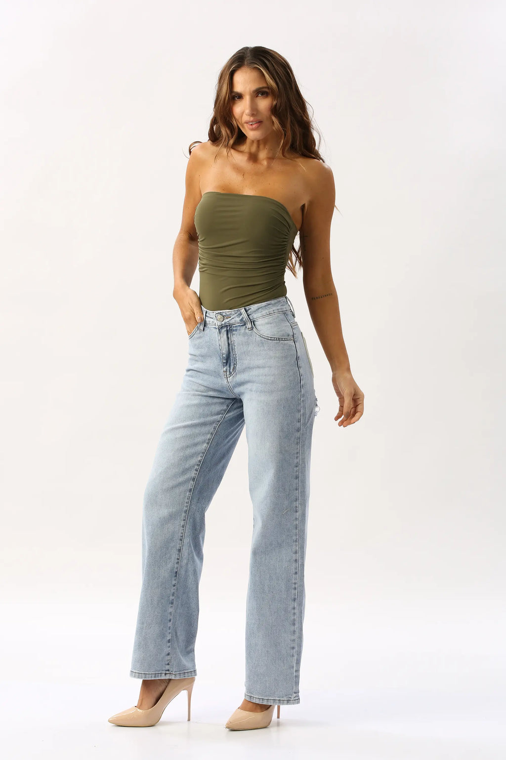 Jeans Recto Bolsillo Trasero Amarillo HELLO MISS