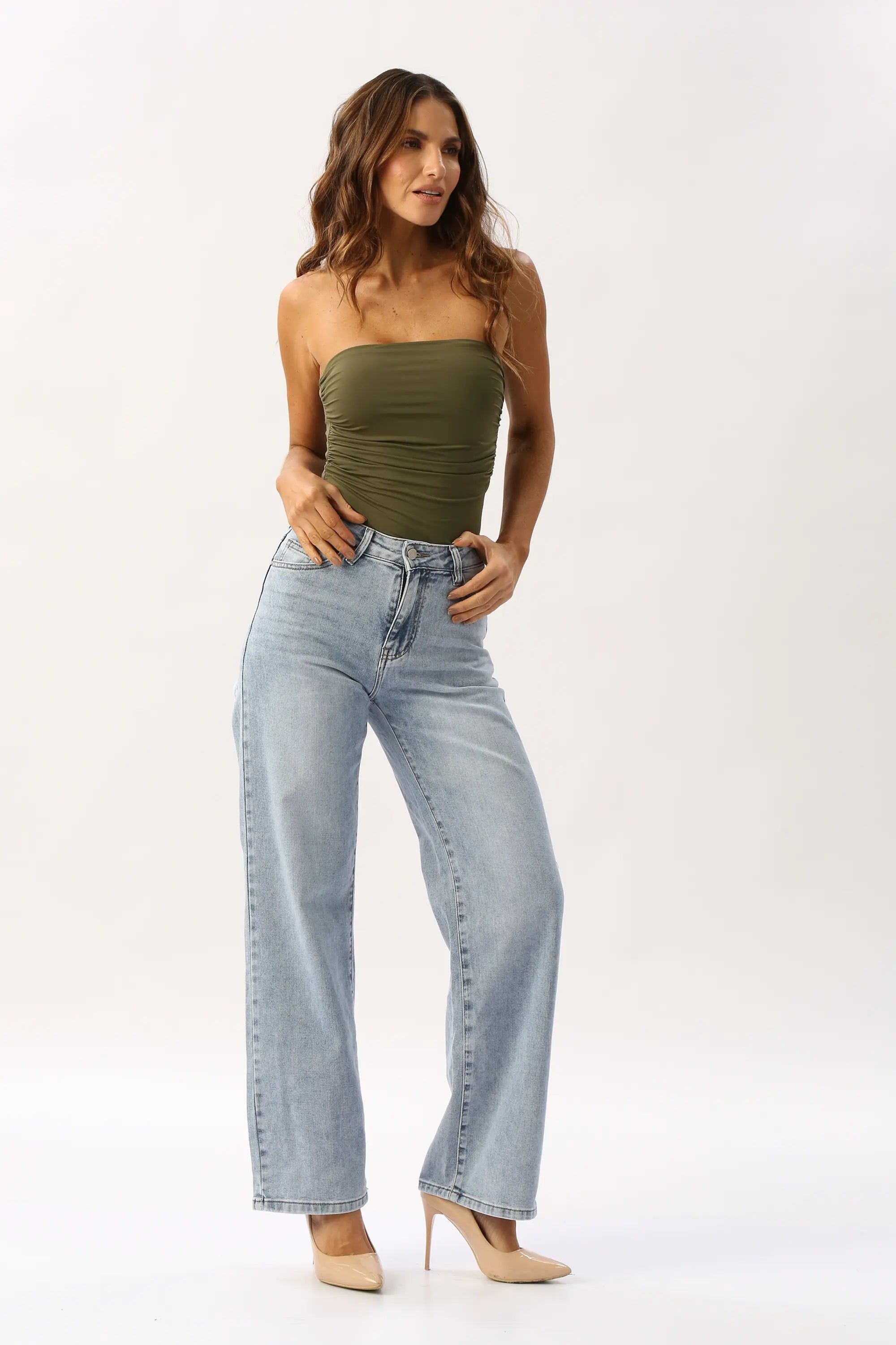 Jeans Recto Bolsillo Trasero Amarillo HELLO MISS