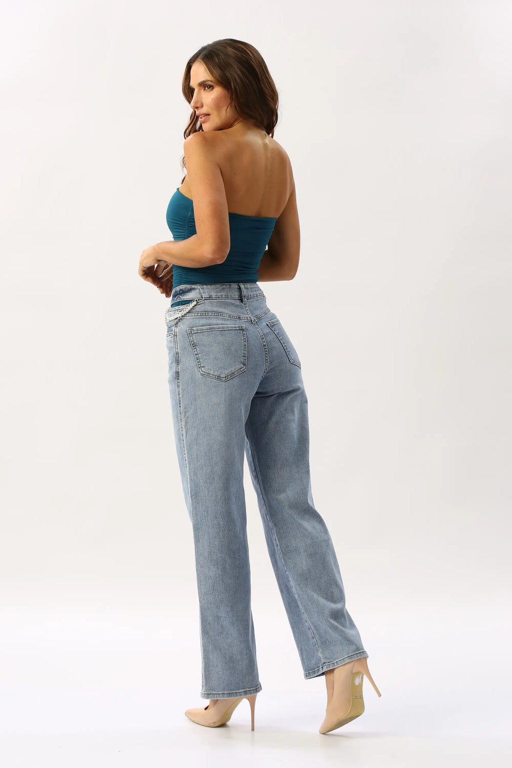 Jean Recto Pretina Descubierta y Accesorio HELLO MISS