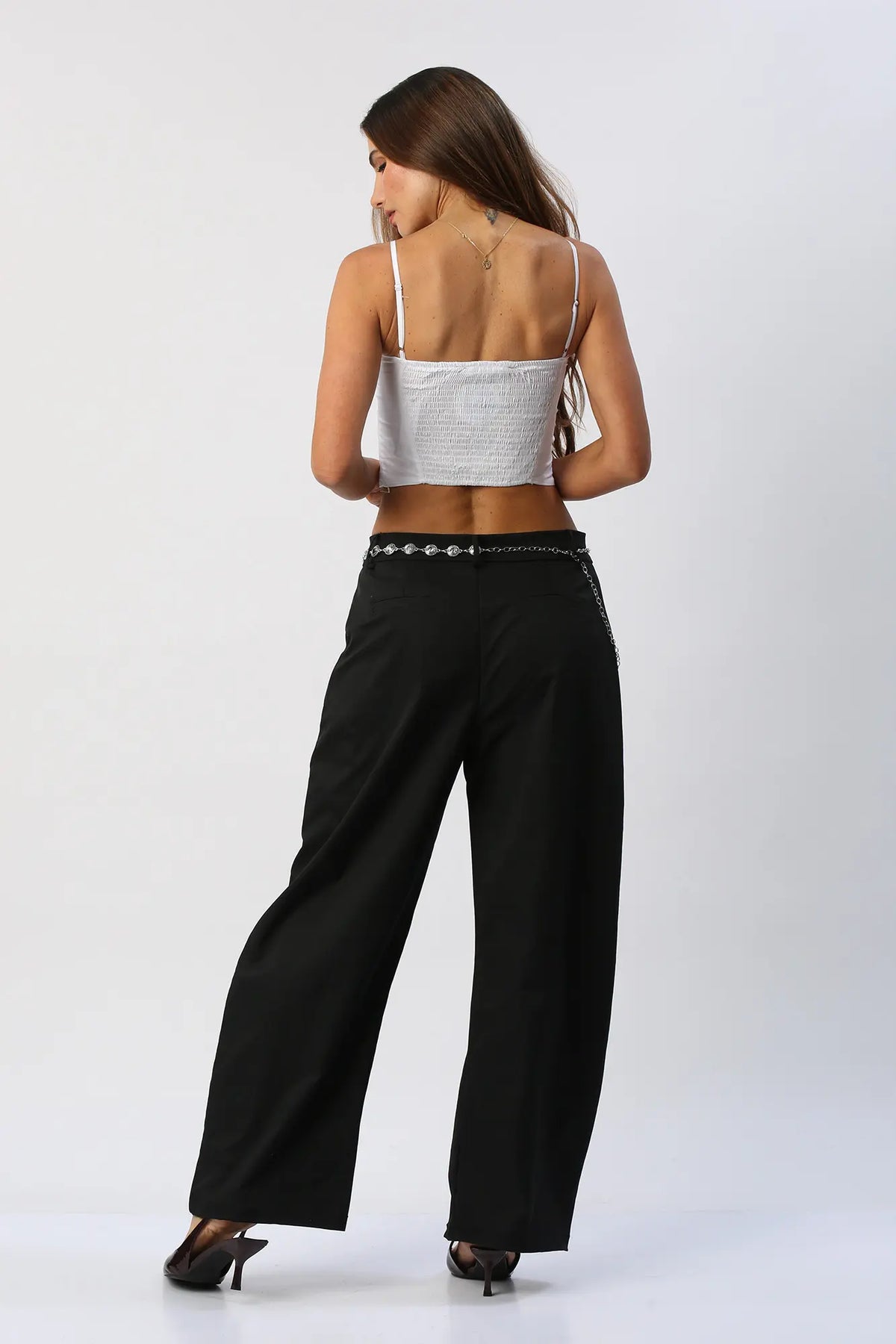 Blusa Crop Tipo Corset con Encaje ANWND