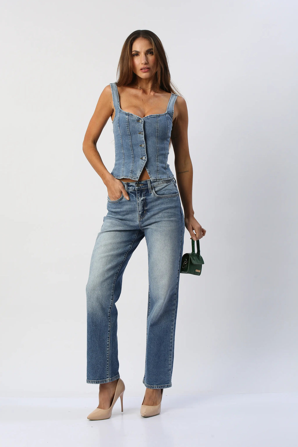 Blusa En Jean Con Botones