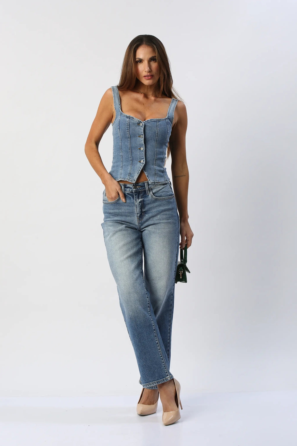 Blusa En Jean Con Botones
