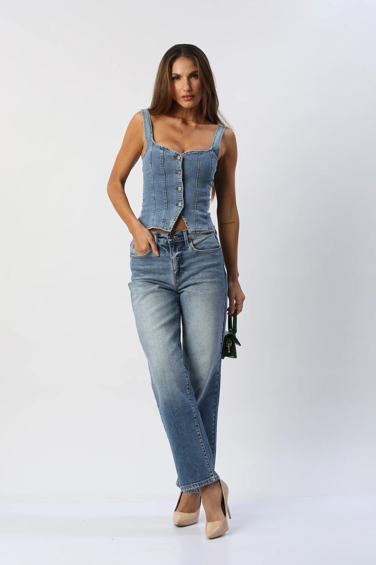 Blusa En Jean Con Botones