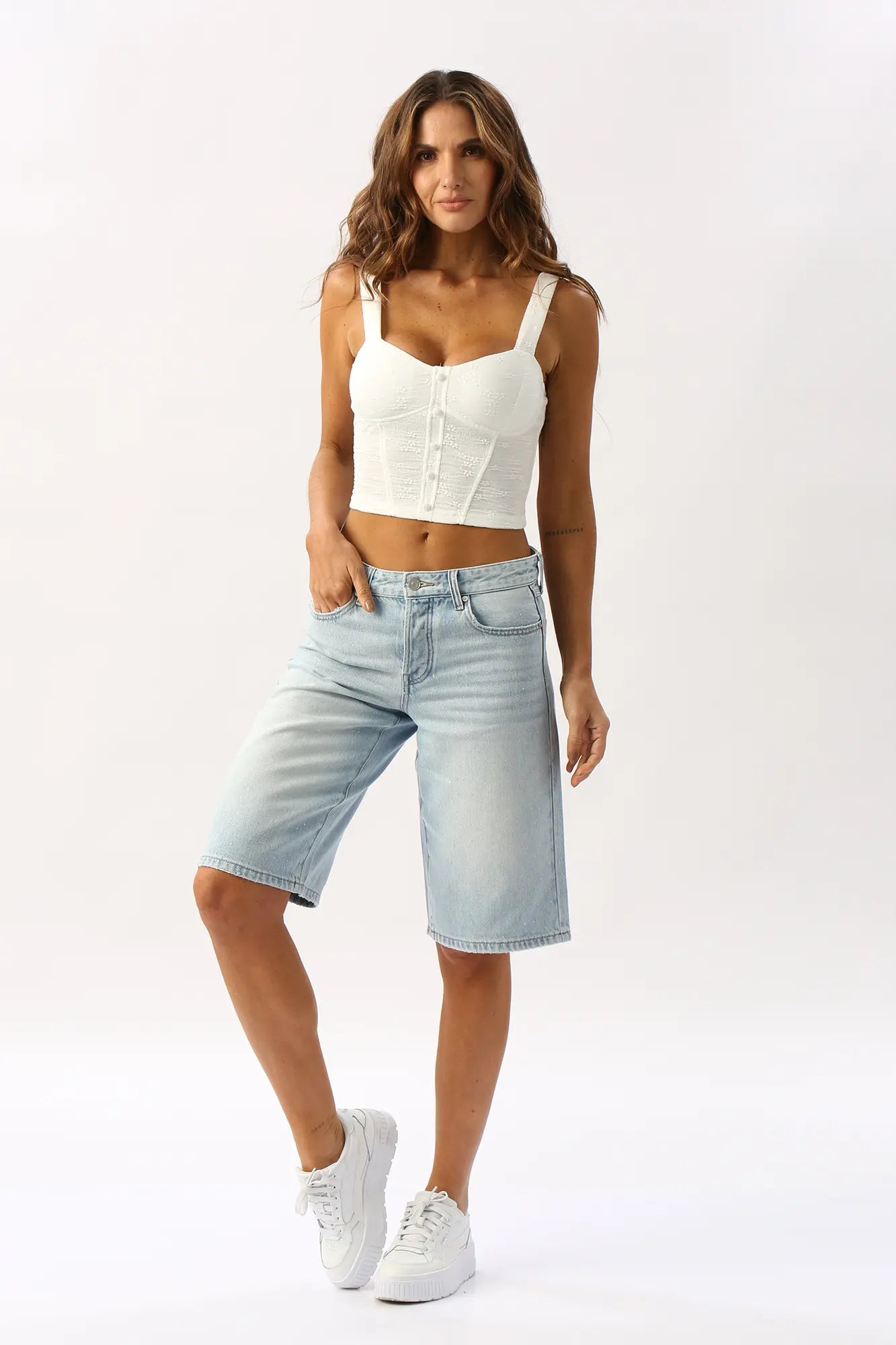 Corset Crop Con Botones