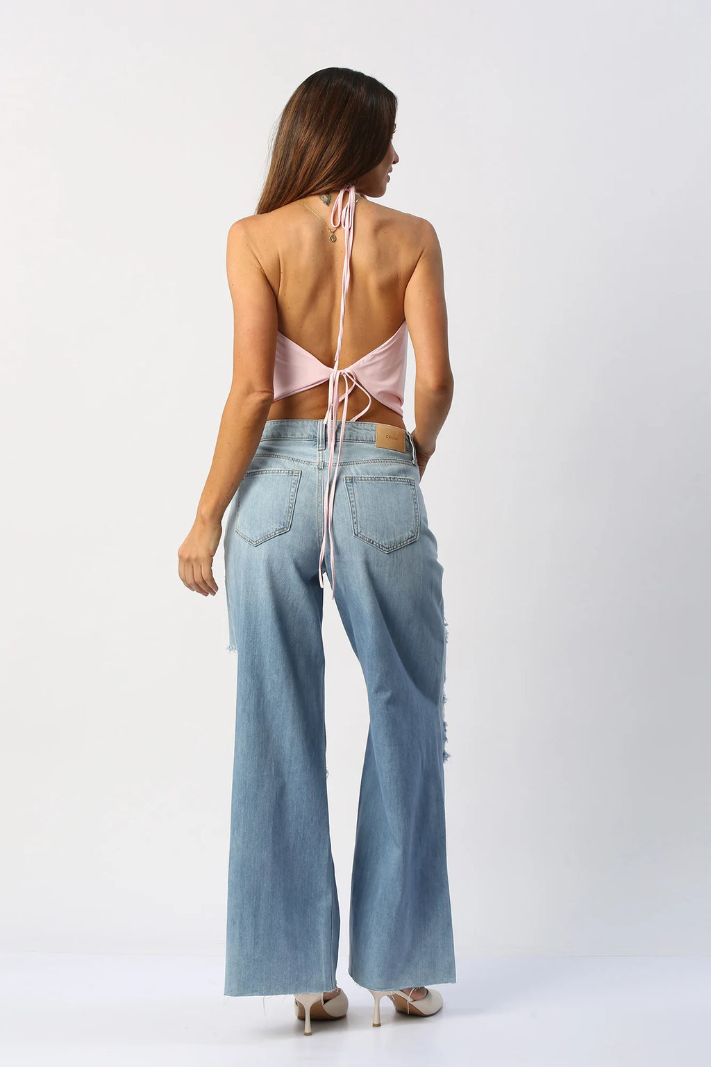 Blusa Escote Caído Con Espalda Abierta
