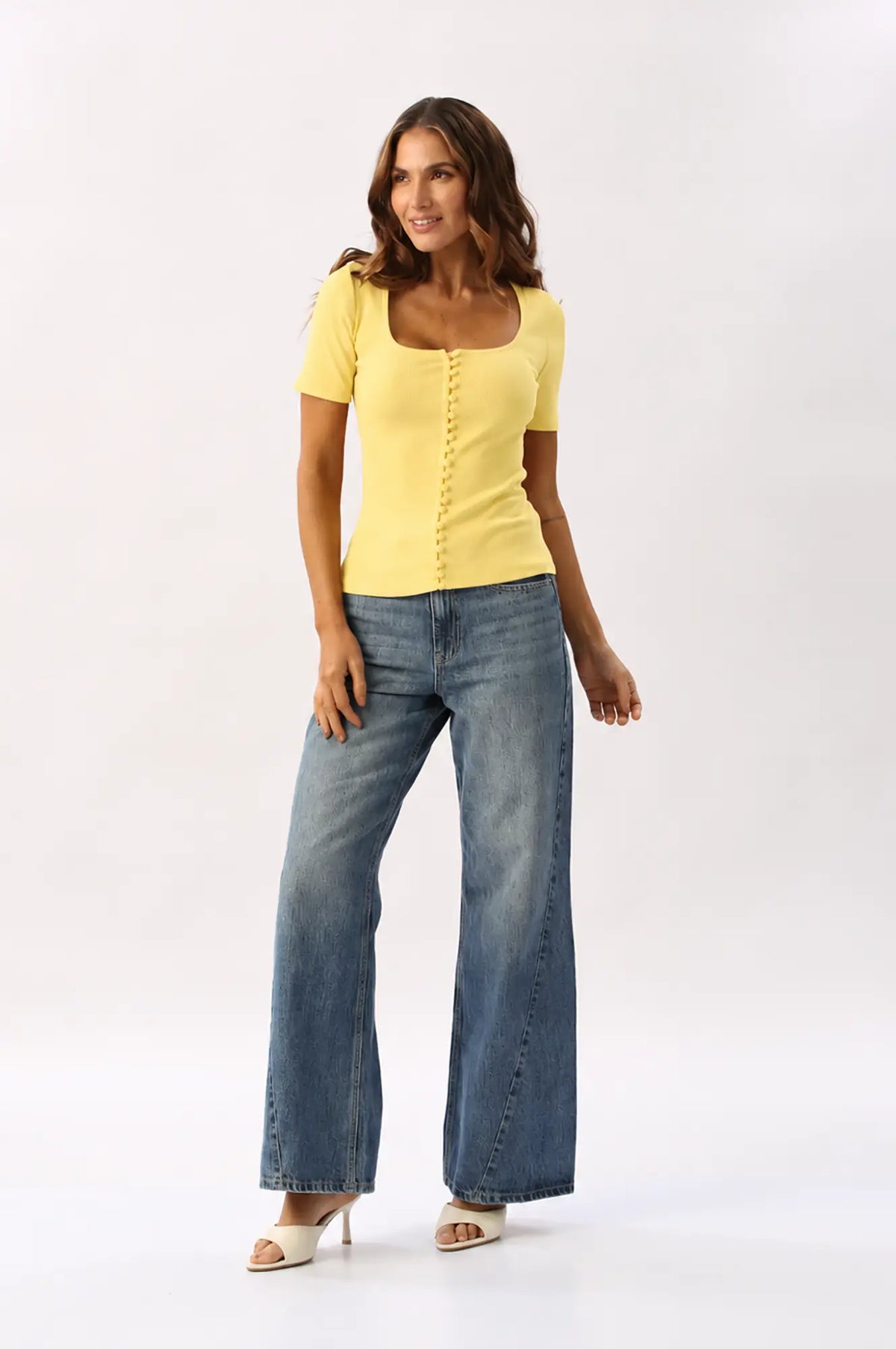Blusa De Manga Con Botones