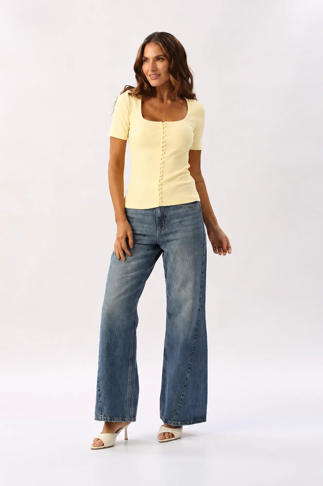 Blusa De Manga Con Botones