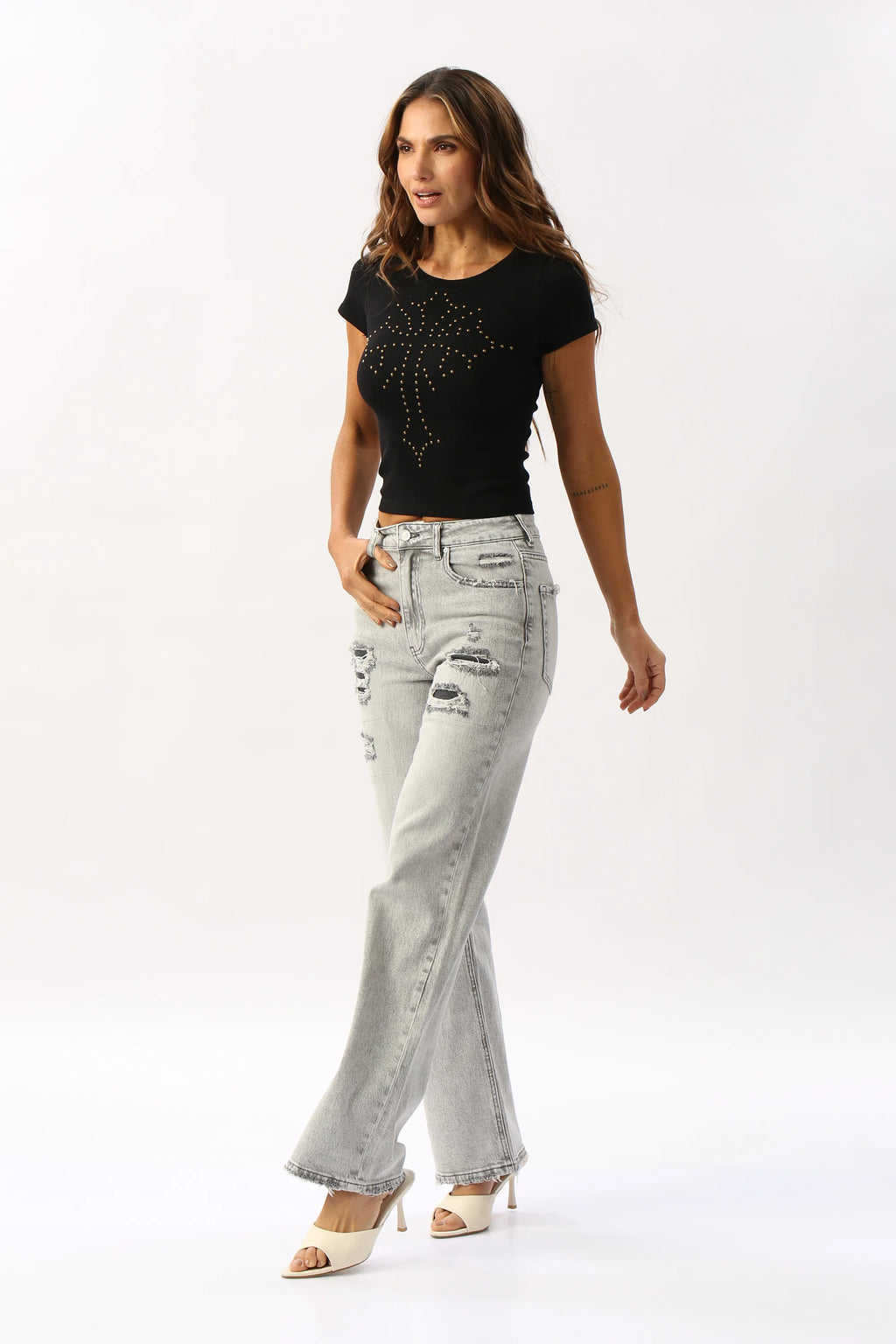Jean Wide Leg Con Rotos QUEEN HEARTS