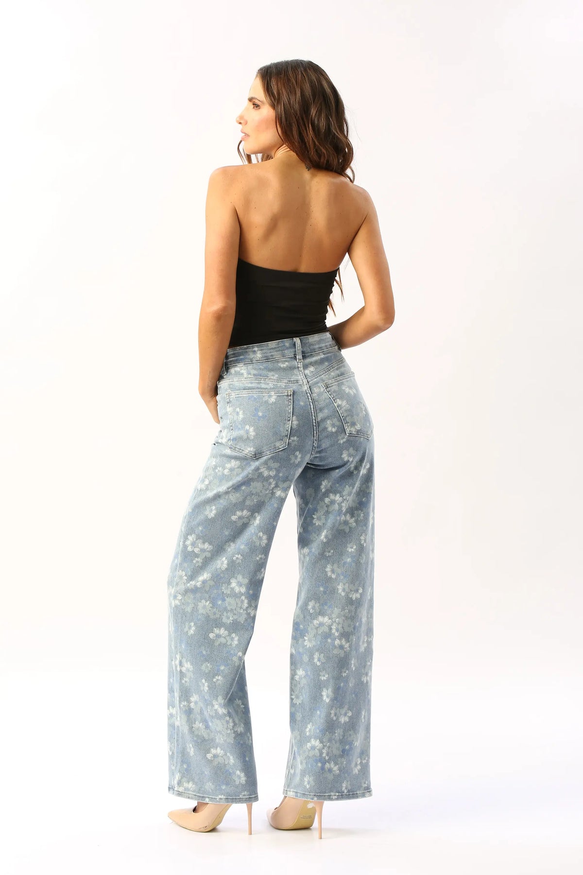 Jeans Estampado Flores Laulia