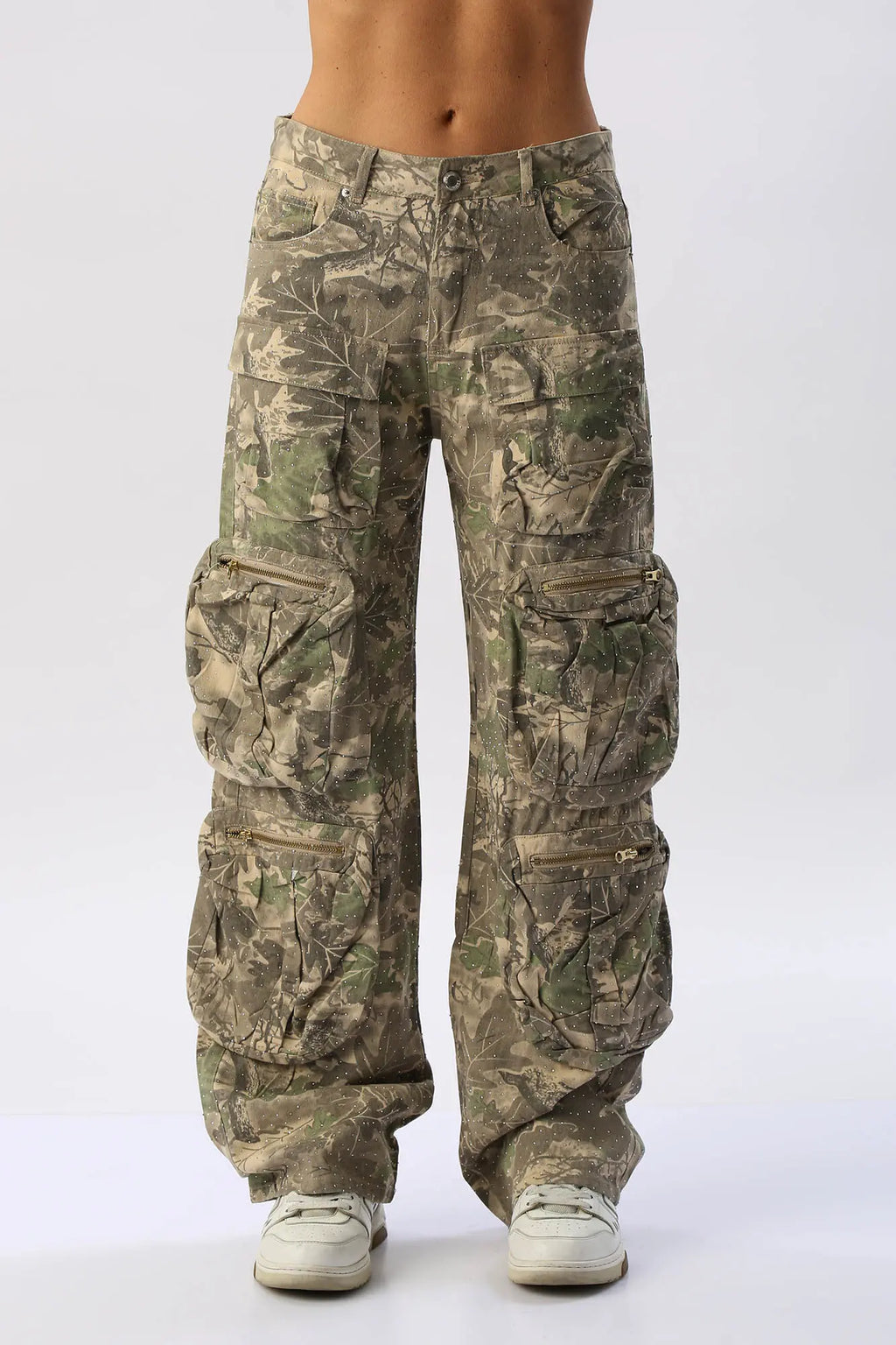 Pantalón Cargo Camuflado Con Brillos SEE SEE