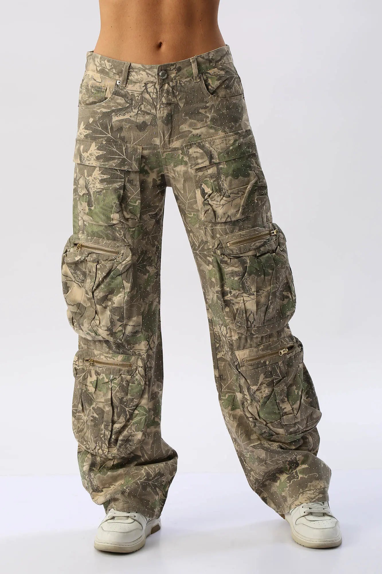 Pantalón Cargo Camuflado Con Brillos SEE SEE