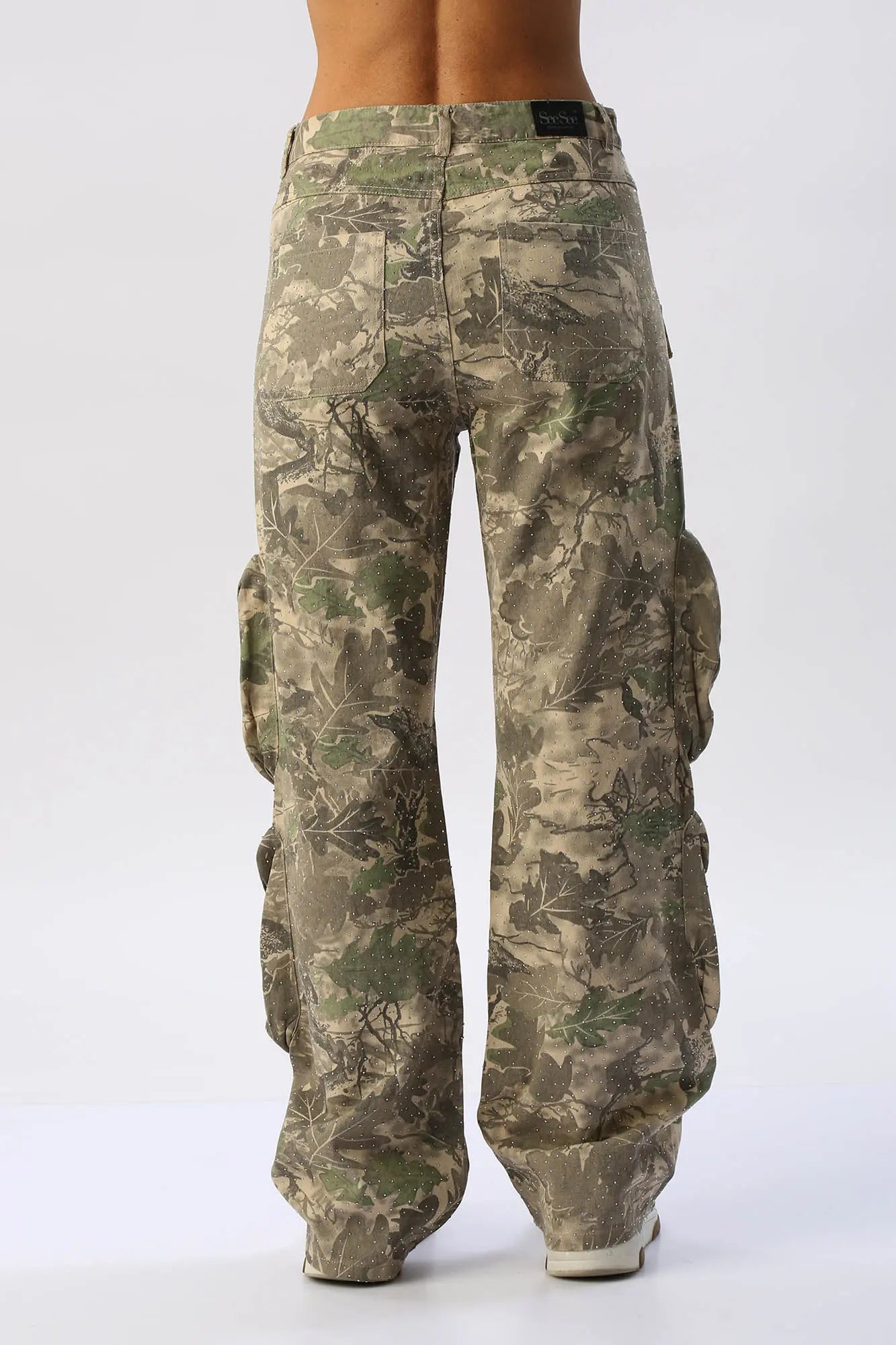 Pantalón Cargo Camuflado Con Brillos SEE SEE