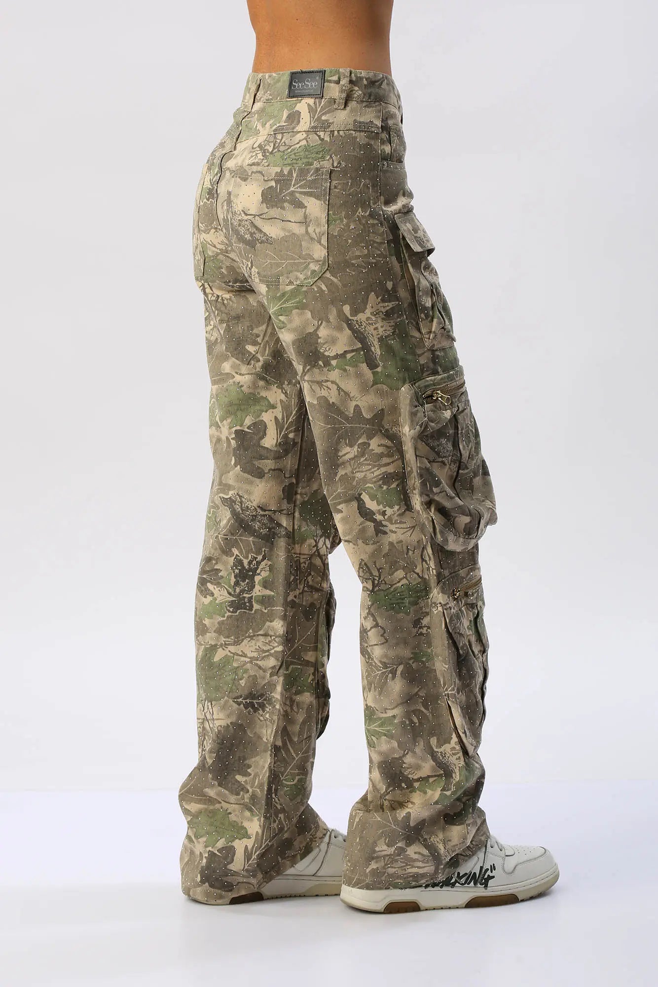 Pantalón Cargo Camuflado Con Brillos SEE SEE