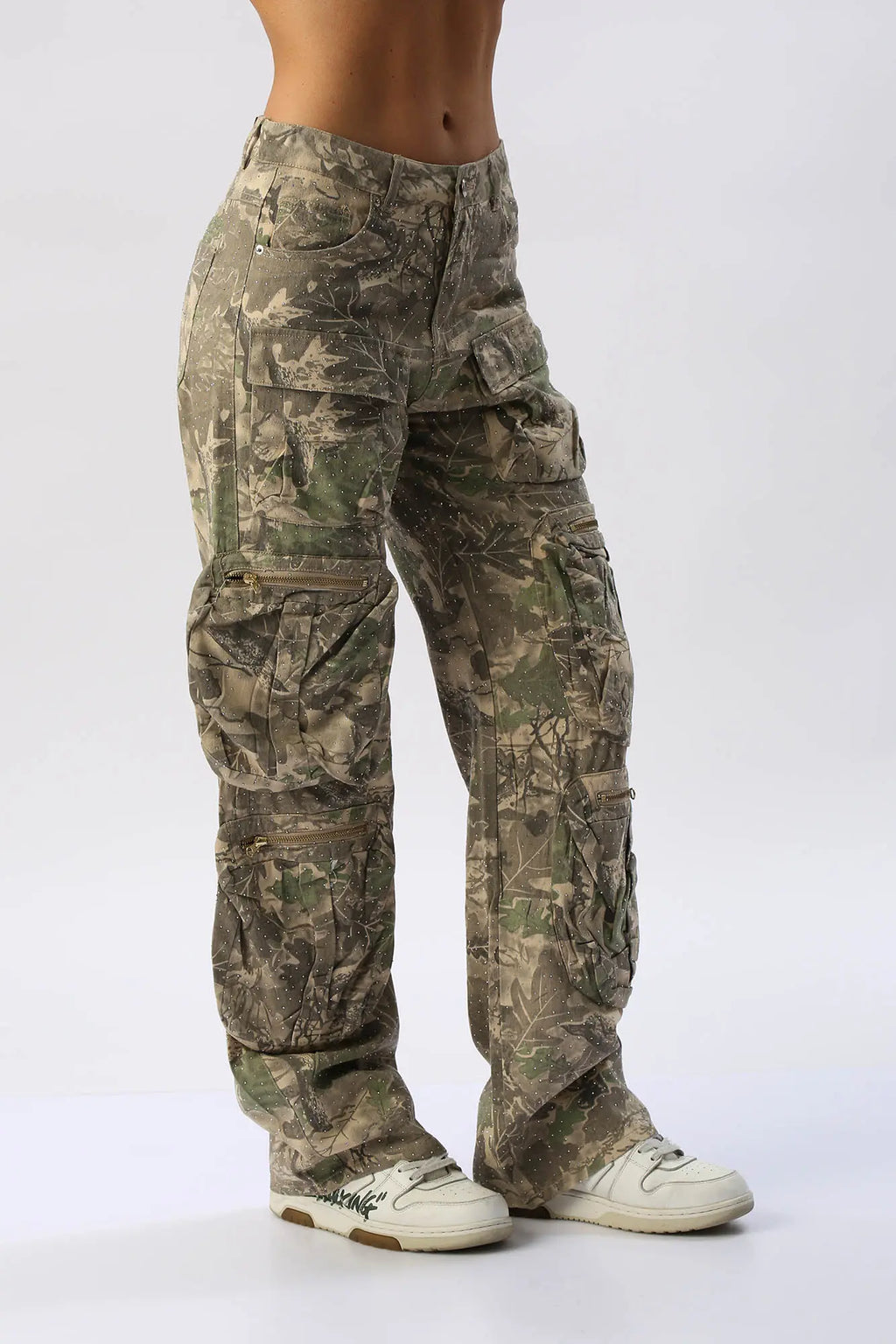 Pantalón Cargo Camuflado Con Brillos SEE SEE