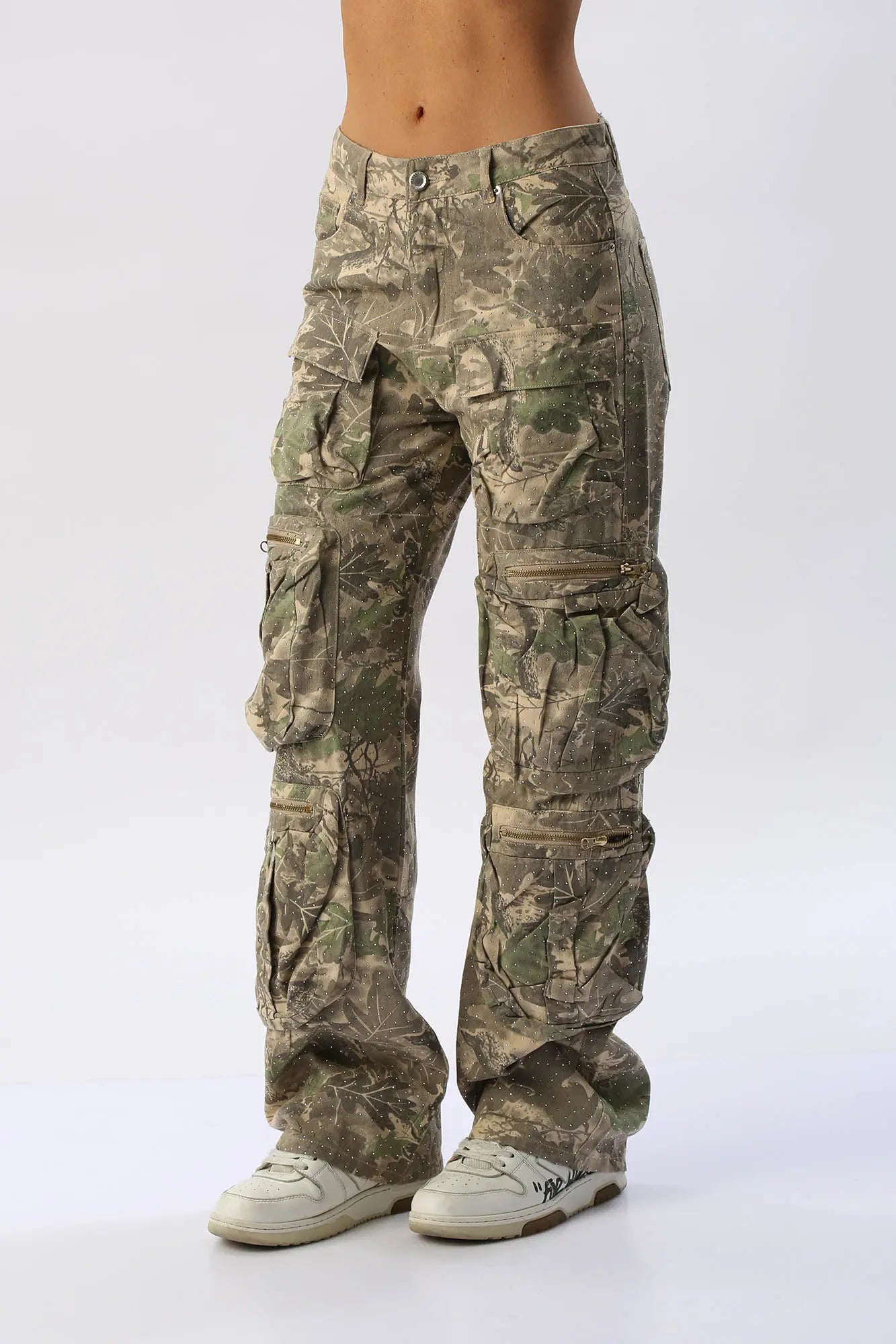 Pantalón Cargo Camuflado Con Brillos SEE SEE