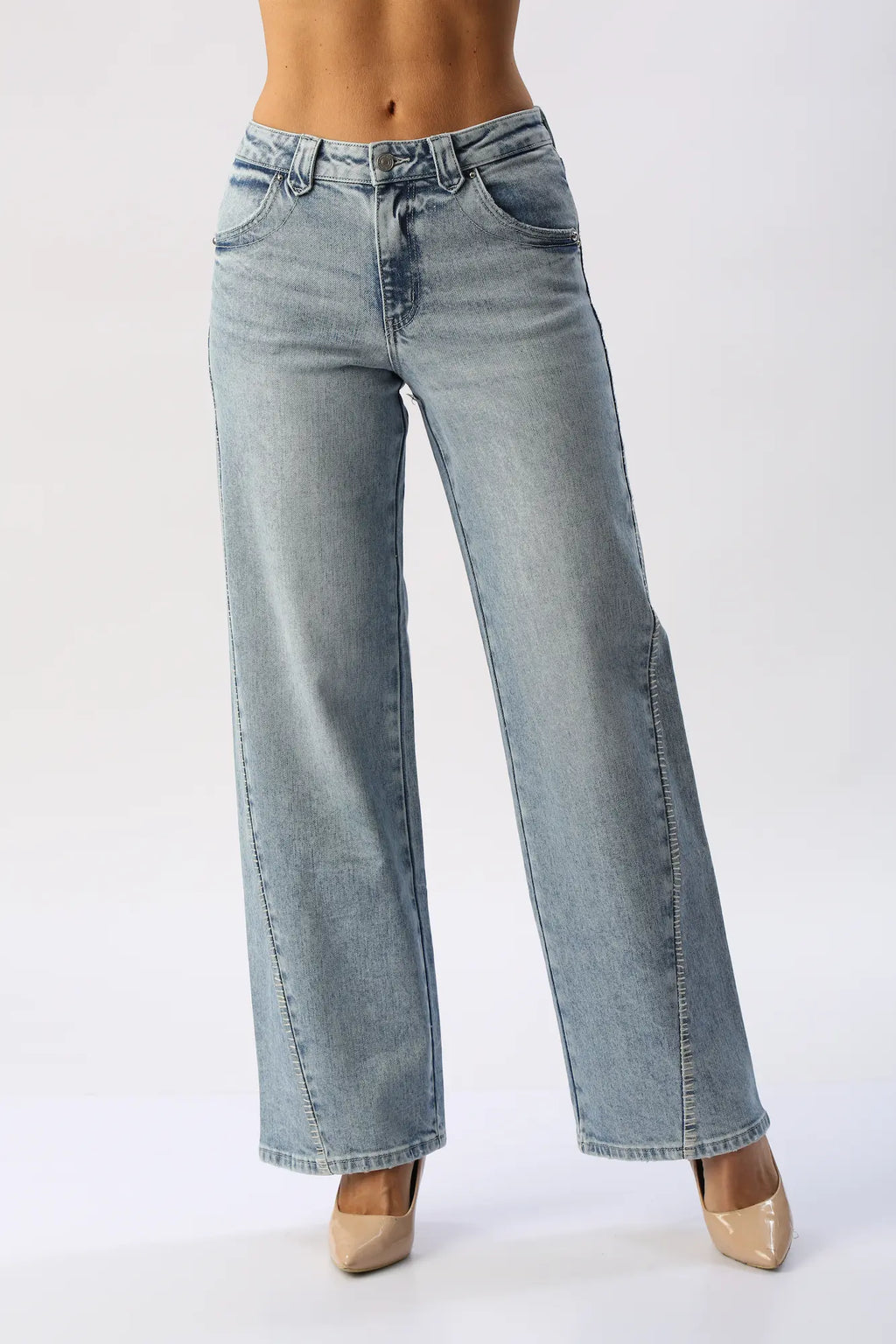 Jean Wide Leg Corte Curvo KANCAN
