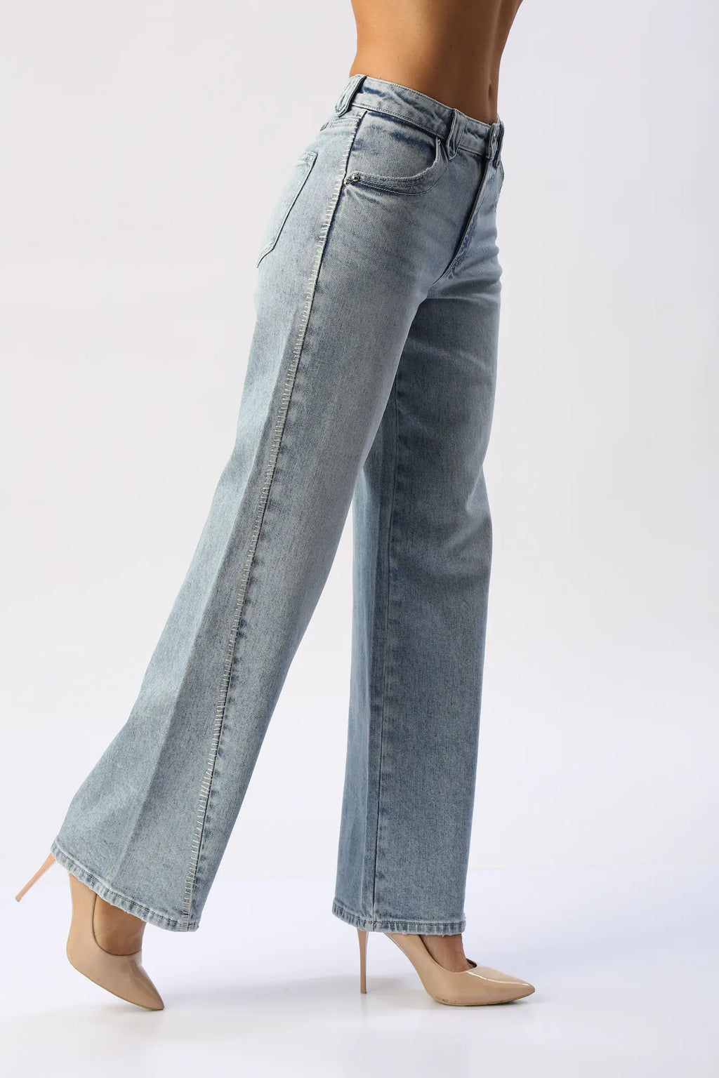 Jean Wide Leg Corte Curvo KANCAN