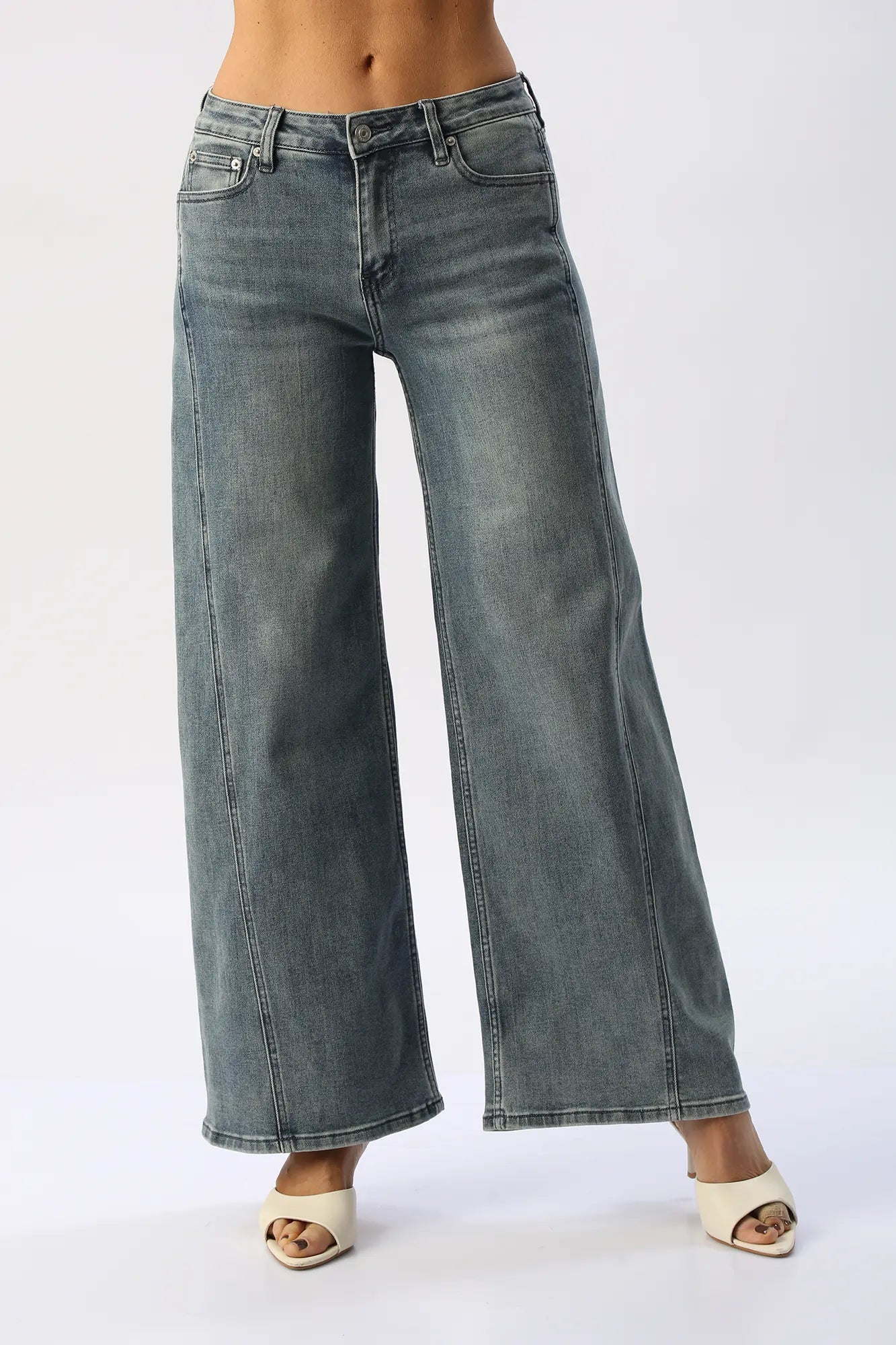 Jean Wide Leg Costuras I&M