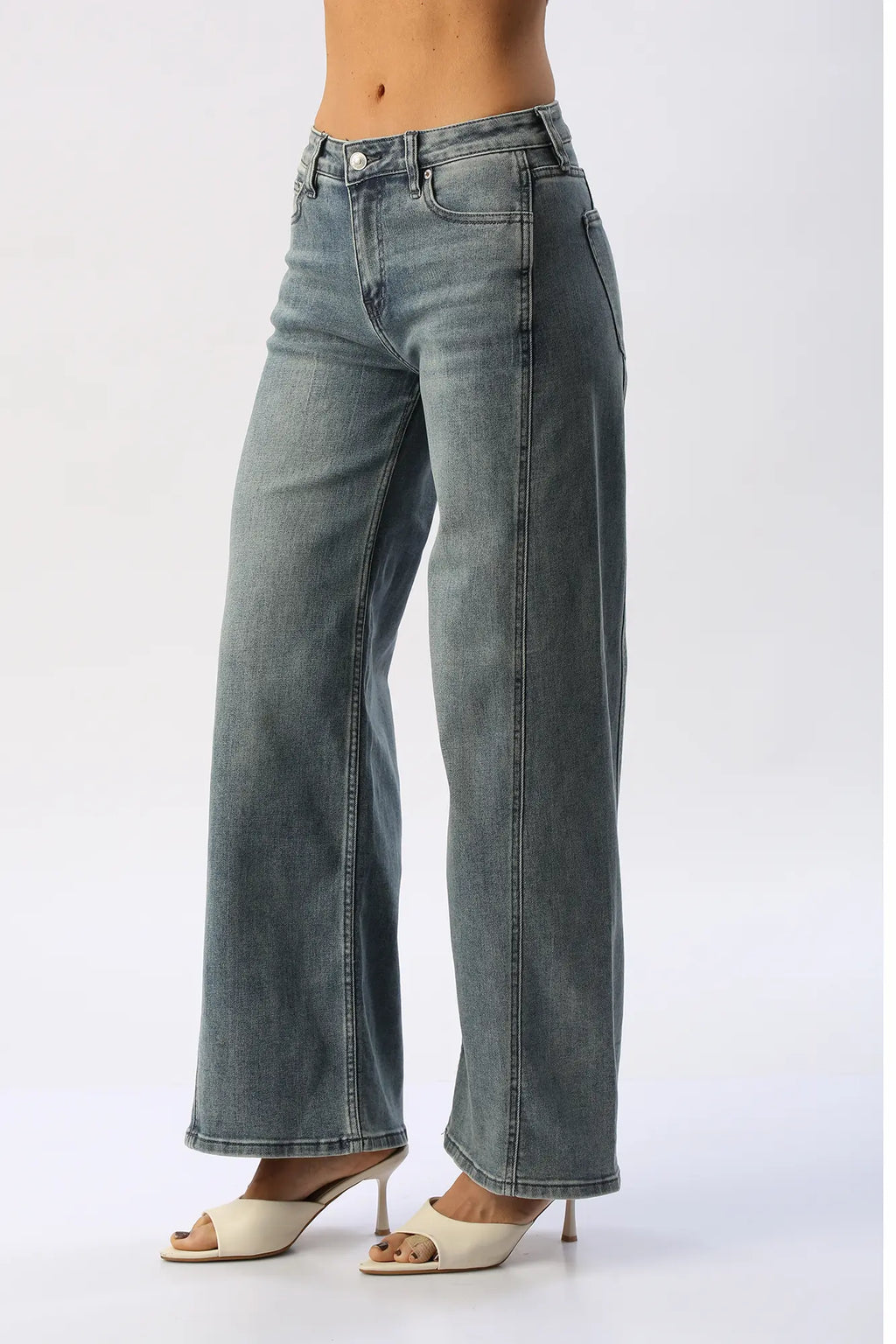 Jean Wide Leg Costuras I&M