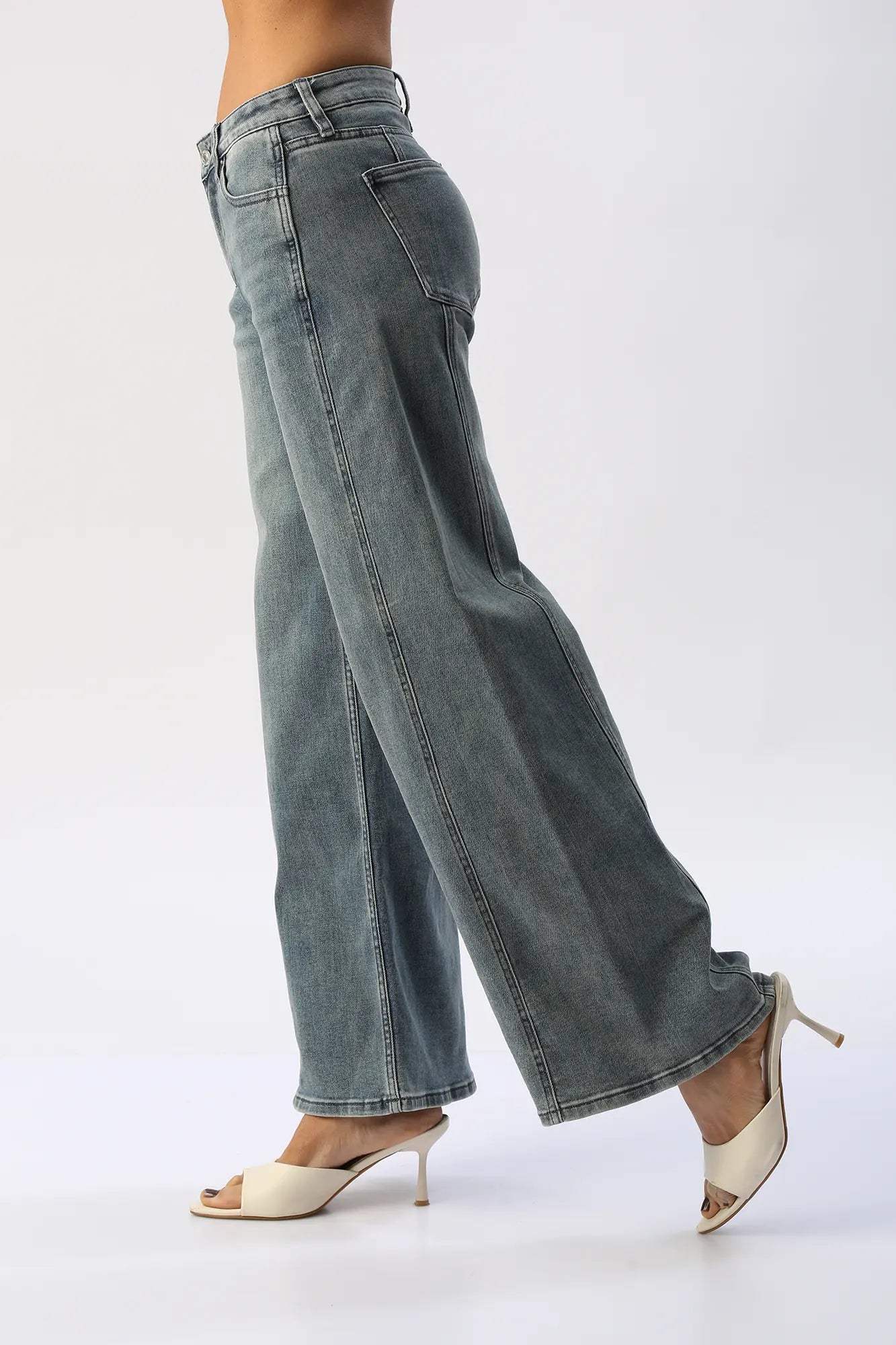 Jean Wide Leg Costuras I&M