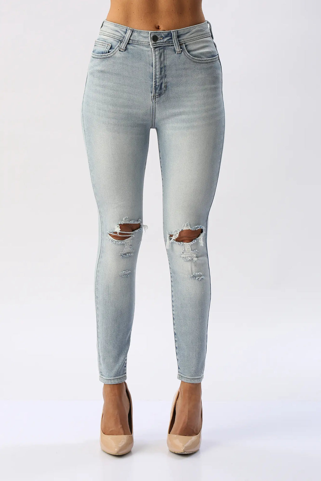 Jean Skinny Tiro Alto Rotos CELLO
