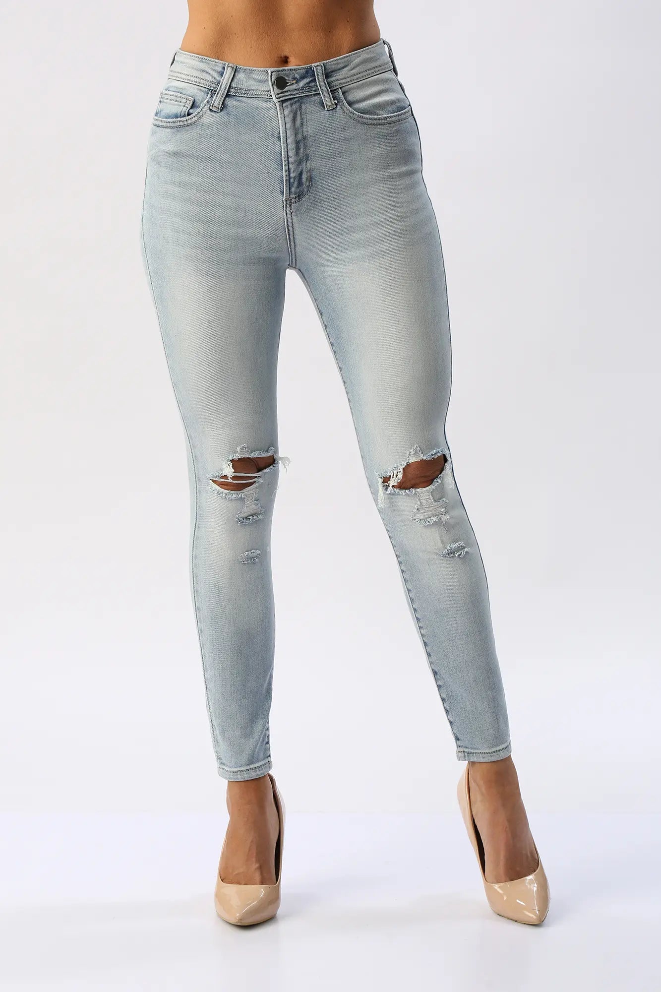 Jean Skinny Tiro Alto Rotos CELLO