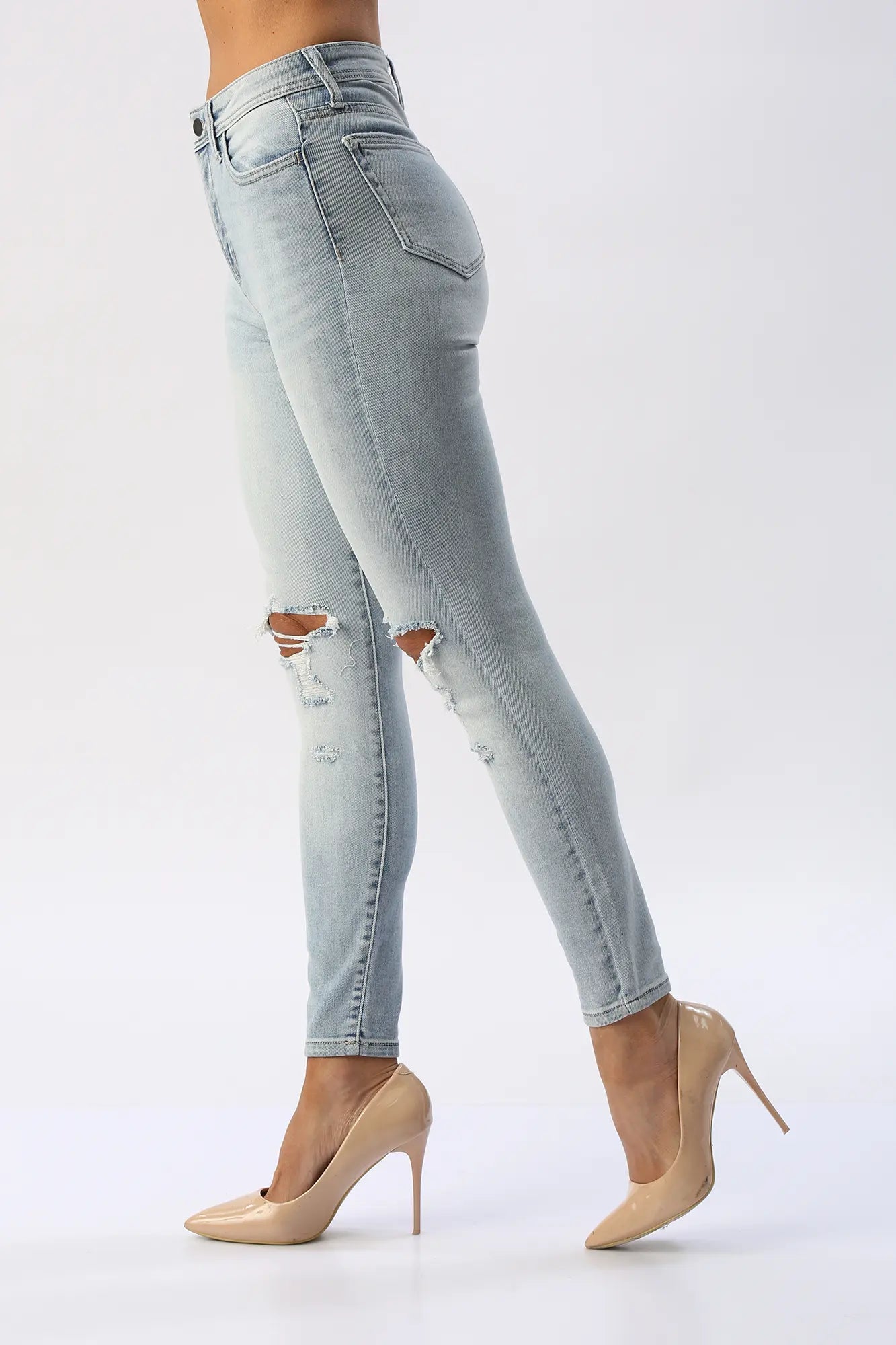 Jean Skinny Tiro Alto Rotos CELLO