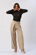 Pantalon Tipo Palazzo Tiro Medio Con Silueta Amplia