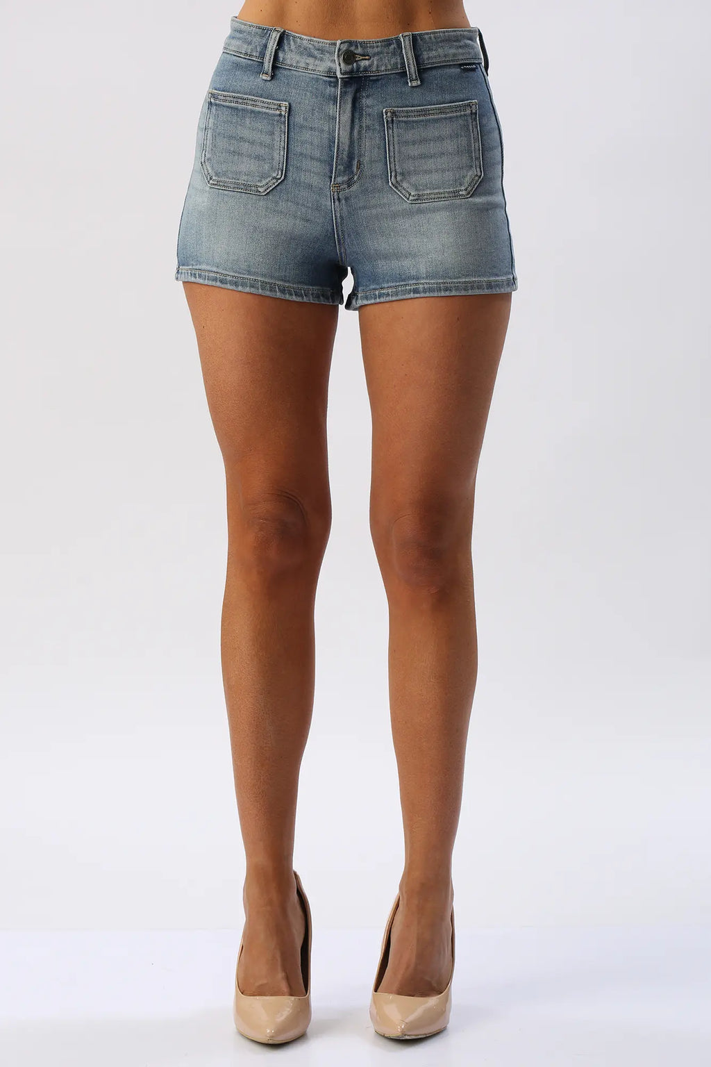 Short Denim Tiro Alto con Bolsillos Frontales CELLO