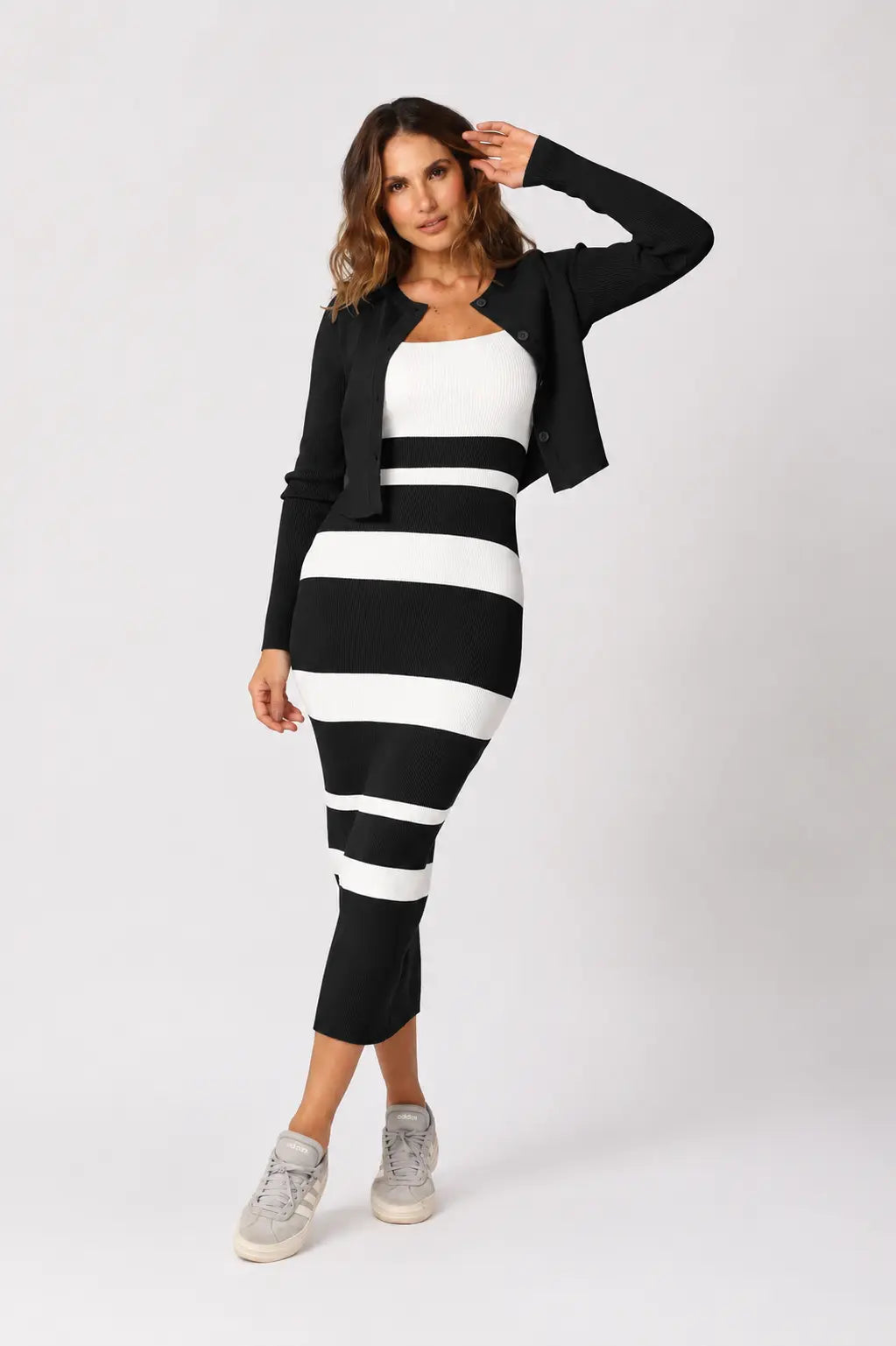 Vestido Largo De Tiras Con Buzo En Hilo