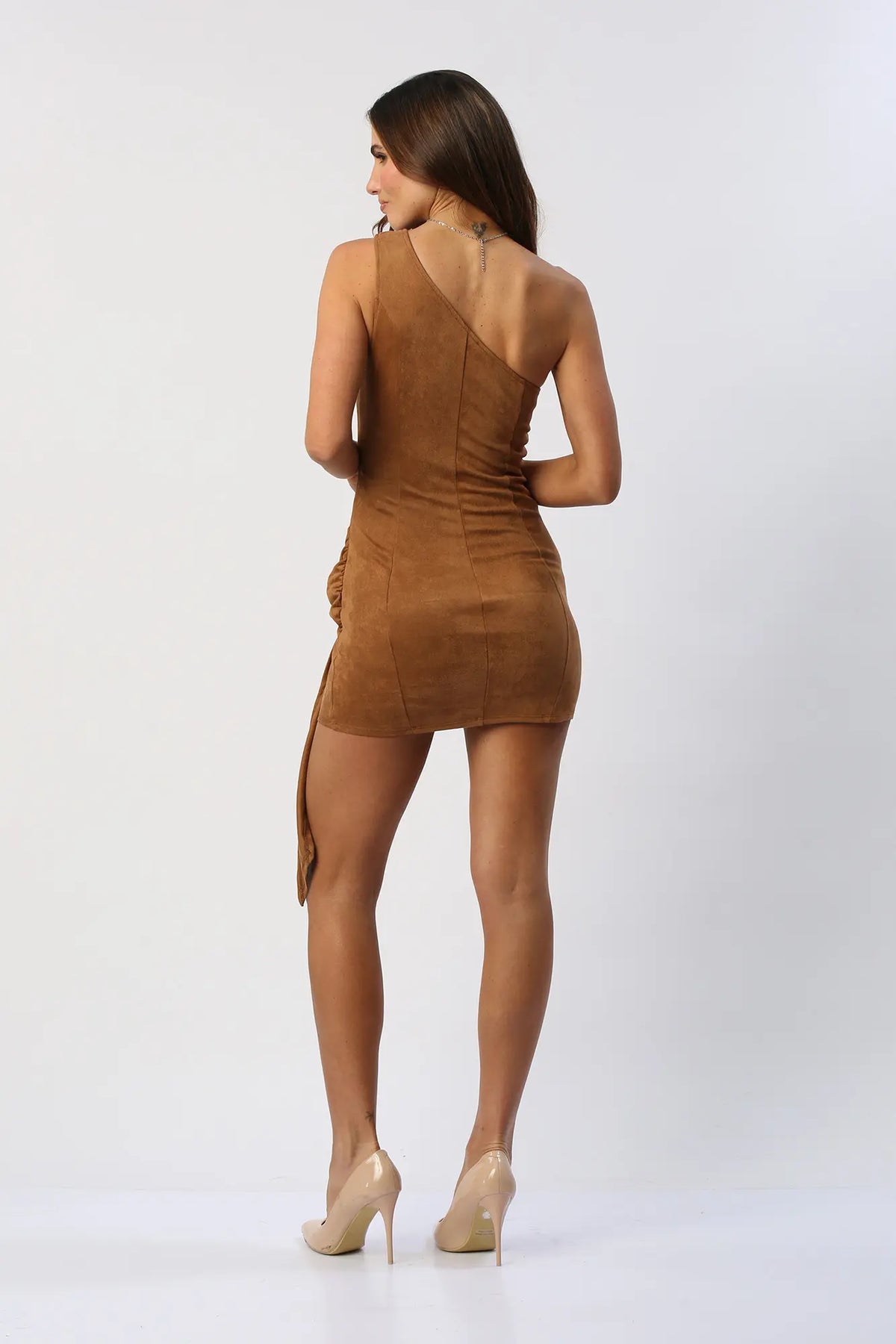 Vestido Corto Pica Piedra En Gamuza